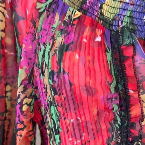 Colorful Sheer Women's Top - Picture 4 of 13